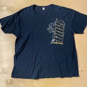 Gildan Soft  Style Black Graphic Men's T-Shirt 2XL (EX)